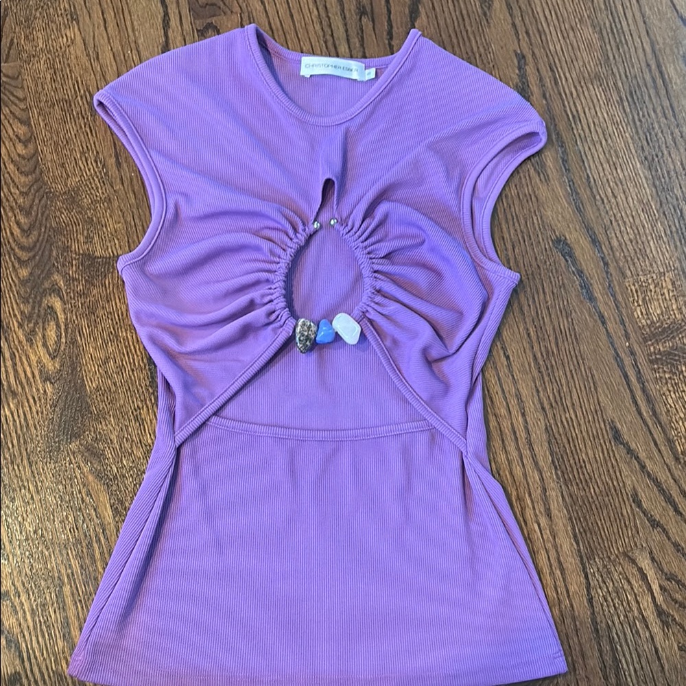 CHRISTOPHER ESBER Quartz Ruched Top in Amethyst